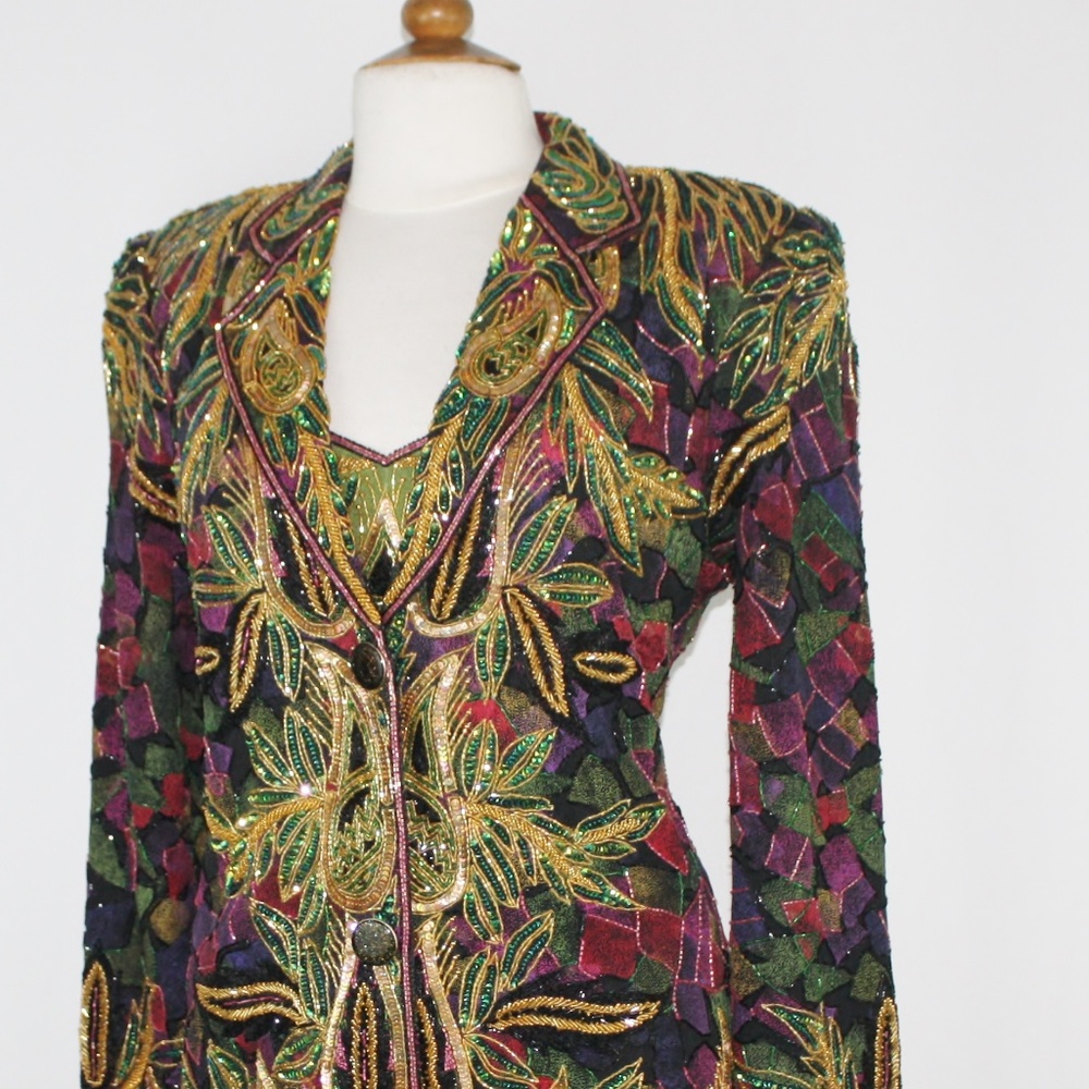 Jasdee Vintage Blazer Jacket Beaded Style 5046